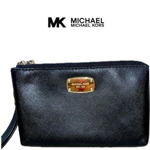 MICHAEL Michael Kors Black Double Zip Wristlet
